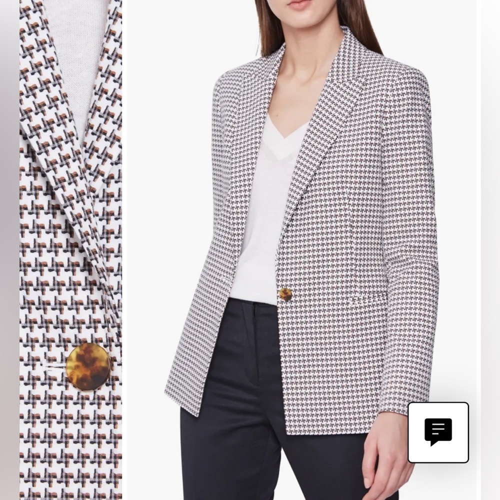 NWT Reiss Blue & White Patterned Carley Blazer